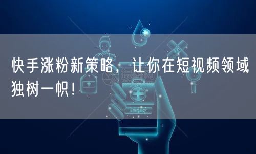 快手涨粉新策略，让你在短视频领域独树一帜！