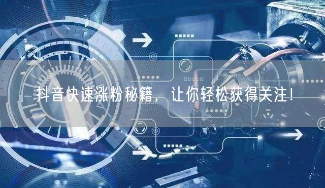 抖音快速涨粉秘籍：精准运营，轻松实现粉丝增长！